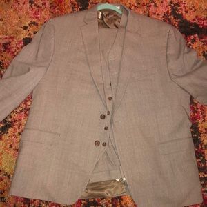 Ralph Lauren 3 piece suit Brown Beige 50R 45W